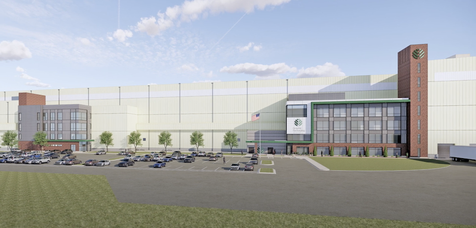 modern rendering of the Graphic Packaging International facility to be built in Waco, Texas