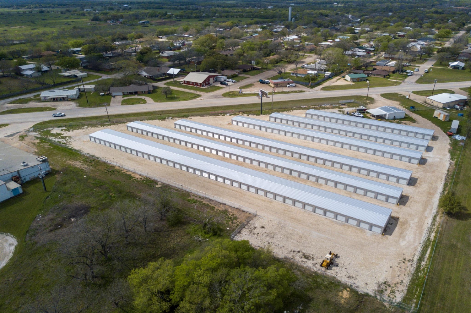 aerial photo of storage units in Whitney, Texas